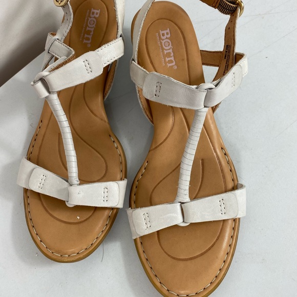 Born sandals wedge 8 cream leather - Picture 3 of 5